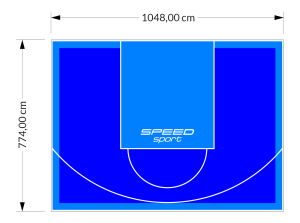 81M2/774X1048CM NIEBIESKO-BŁĘKITNE BOISKO DO KOSZYKÓWKI SPEEDSPORT HEXA POWER PRO