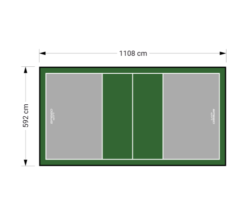 66M2/1108X592CM SZARO-ZIELONE BOISKO DO SIATKÓWKI SPEEDSPORT HEXA POWER PRO