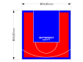 65M2/804X804CM CZERWONO-NIEBIESKIE BOISKO DO KOSZYKÓWKI SPEEDSPORT HEXA POWER PRO