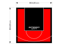 65M2/804X804CM CZERWONO-CZARNE BOISKO DO KOSZYKÓWKI SPEEDSPORT HEXA POWER PRO
