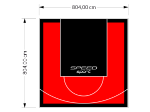 65M2/804X804CM CZERWONO-CZARNE BOISKO DO KOSZYKÓWKI SPEEDSPORT HEXA POWER PRO