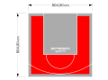 65M2/804X804CM CZERWONO-SZARE BOISKO DO KOSZYKÓWKI SPEEDSPORT HEXA POWER PRO