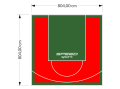65M2/804X804CM CZERWONO-ZIELONE BOISKO DO KOSZYKÓWKI SPEEDSPORT HEXA POWER PRO