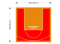 65M2/804X804CM CZERWONO-POMARAŃCZOWE BOISKO DO KOSZYKÓWKI SPEEDSPORT HEXA POWER PRO