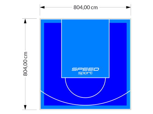 65M2/804X804CM NIEBIESKO-BŁĘKITNE BOISKO DO KOSZYKÓWKI SPEEDSPORT HEXA POWER PRO