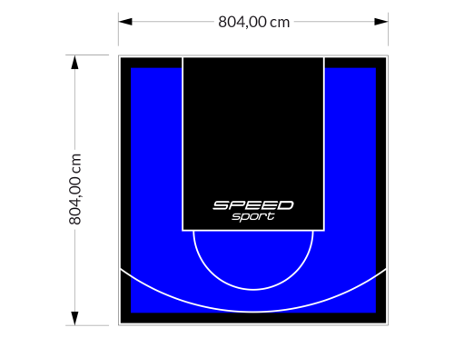 65M2/804X804CM NIEBIESKO-CZARNE BOISKO DO KOSZYKÓWKI SPEEDSPORT HEXA POWER PRO