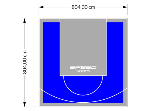 65M2/804X804CM NIEBIESKO-SZARE BOISKO DO KOSZYKÓWKI SPEEDSPORT HEXA POWER PRO