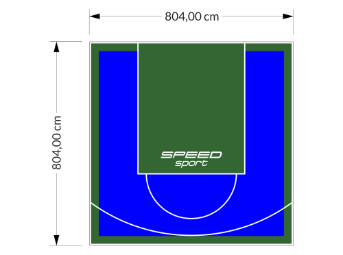 65M2/804X804CM NIEBIESKO-ZIELONE BOISKO DO KOSZYKÓWKI SPEEDSPORT HEXA POWER PRO
