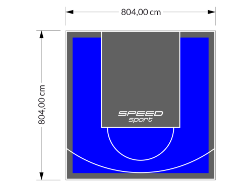 65M2/804X804CM NIEBIESKO-GRAFITOWE BOISKO DO KOSZYKÓWKI SPEEDSPORT HEXA POWER PRO