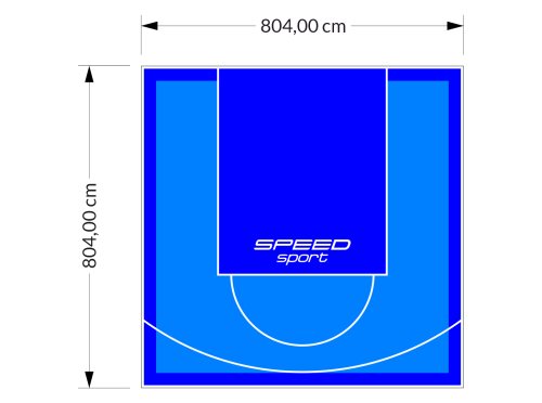 65M2/804X804CM BŁĘKITNO-NIEBIESKIE BOISKO DO KOSZYKÓWKI SPEEDSPORT HEXA POWER PRO