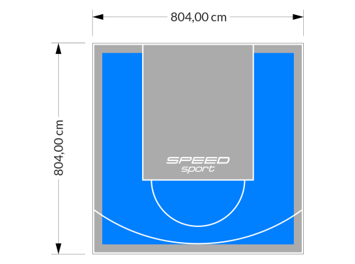 65M2/804X804CM BŁĘKITNO-SZARE BOISKO DO KOSZYKÓWKI SPEEDSPORT HEXA POWER PRO
