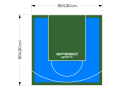 65M2/804X804CM BŁĘKITNO-ZIELONE BOISKO DO KOSZYKÓWKI SPEEDSPORT HEXA POWER PRO