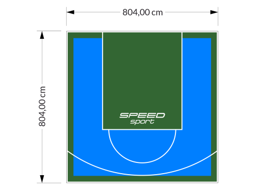 65M2/804X804CM BŁĘKITNO-ZIELONE BOISKO DO KOSZYKÓWKI SPEEDSPORT HEXA POWER PRO