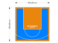 65M2/804X804CM BŁĘKITNO-POMARAŃCZOWE BOISKO DO KOSZYKÓWKI SPEEDSPORT HEXA POWER PRO