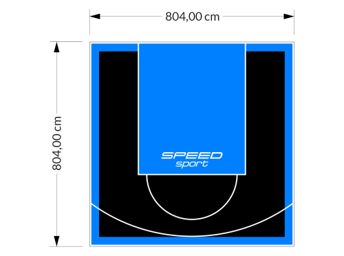 65M2/804X804CM CZARNO-BŁĘKITNE BOISKO DO KOSZYKÓWKI SPEEDSPORT HEXA POWER PRO