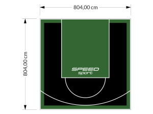 65M2/804X804CM CZARNO-ZIELONE BOISKO DO KOSZYKÓWKI SPEEDSPORT HEXA POWER PRO