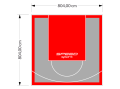 65M2/804X804CM SZARO-CZERWONE BOISKO DO KOSZYKÓWKI SPEEDSPORT HEXA POWER PRO