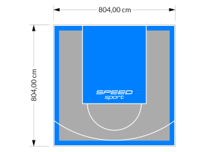 65M2/804X804CM SZARO-BŁĘKITNE BOISKO DO KOSZYKÓWKI SPEEDSPORT HEXA POWER PRO