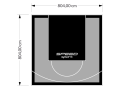 65M2/804X804CM SZARO-CZARNE BOISKO DO KOSZYKÓWKI SPEEDSPORT HEXA POWER PRO