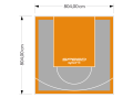 65M2/804X804CM SZARO-POMARAŃCZOWE BOISKO DO KOSZYKÓWKI SPEEDSPORT HEXA POWER PRO