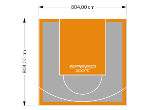 65M2/804X804CM SZARO-POMARAŃCZOWE BOISKO DO KOSZYKÓWKI SPEEDSPORT HEXA POWER PRO