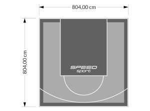 65M2/804X804CM SZARO-GRAFITOWE BOISKO DO KOSZYKÓWKI SPEEDSPORT HEXA POWER PRO