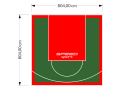 65M2/804X804CM ZIELONO-CZERWONE BOISKO DO KOSZYKÓWKI SPEEDSPORT HEXA POWER PRO