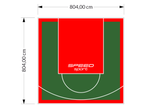 65M2/804X804CM ZIELONO-CZERWONE BOISKO DO KOSZYKÓWKI SPEEDSPORT HEXA POWER PRO