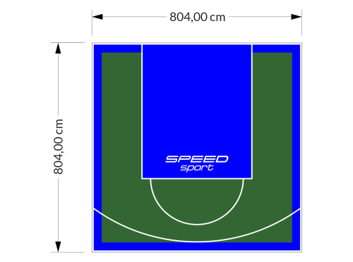 65M2/804X804CM ZIELONO-NIEBIESKIE BOISKO DO KOSZYKÓWKI SPEEDSPORT HEXA POWER PRO