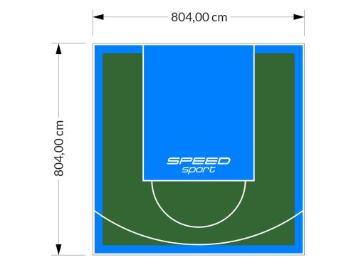 65M2/804X804CM ZIELONO-BŁĘKITNE BOISKO DO KOSZYKÓWKI SPEEDSPORT HEXA POWER PRO