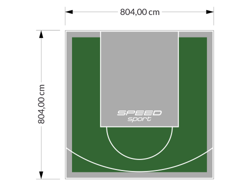 65M2/804X804CM ZIELONO-SZARE BOISKO DO KOSZYKÓWKI SPEEDSPORT HEXA POWER PRO