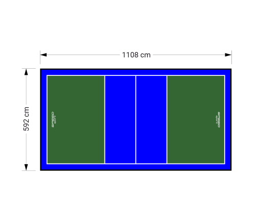 66M2/1108X592CM ZIELONO-NIEBIESKIE BOISKO DO SIATKÓWKI SPEEDSPORT HEXA POWER PRO