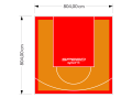 65M2/804X804CM POMARAŃCZOWO-CZERWONE BOISKO DO KOSZYKÓWKI SPEEDSPORT HEXA POWER PRO