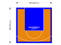 65M2/804X804CM POMARAŃCZOWO-NIEBIESKIE BOISKO DO KOSZYKÓWKI SPEEDSPORT HEXA POWER PRO