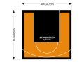 65M2/804X804CM POMARAŃCZOWO-CZARNE BOISKO DO KOSZYKÓWKI SPEEDSPORT HEXA POWER PRO