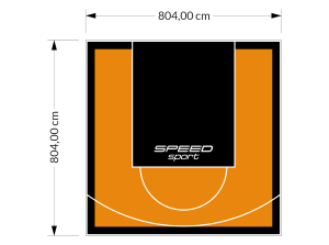 65M2/804X804CM POMARAŃCZOWO-CZARNE BOISKO DO KOSZYKÓWKI SPEEDSPORT HEXA POWER PRO