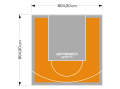 65M2/804X804CM POMARAŃCZOWO-SZARE BOISKO DO KOSZYKÓWKI SPEEDSPORT HEXA POWER PRO