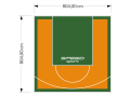 65M2/804X804CM POMARAŃCZOWO-ZIELONE BOISKO DO KOSZYKÓWKI SPEEDSPORT HEXA POWER PRO