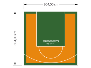 65M2/804X804CM POMARAŃCZOWO-ZIELONE BOISKO DO KOSZYKÓWKI SPEEDSPORT HEXA POWER PRO