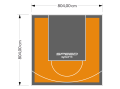 65M2/804X804CM POMARAŃCZOWO-GRAFITOWE BOISKO DO KOSZYKÓWKI SPEEDSPORT HEXA POWER PRO