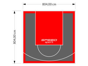 65M2/804X804CM GRAFITOWO-CZERWONE BOISKO DO KOSZYKÓWKI SPEEDSPORT HEXA POWER PRO