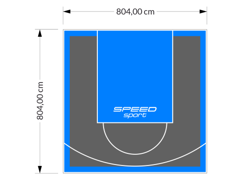 65M2/804X804CM GRAFITOWO-BŁĘKITNE BOISKO DO KOSZYKÓWKI SPEEDSPORT HEXA POWER PRO