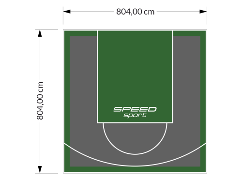 65M2/804X804CM GRAFITOWO-ZIELONE BOISKO DO KOSZYKÓWKI SPEEDSPORT HEXA POWER PRO