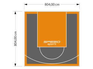 65M2/804X804CM GRAFITOWO-POMARAŃCZOWE BOISKO DO KOSZYKÓWKI SPEEDSPORT HEXA POWER PRO