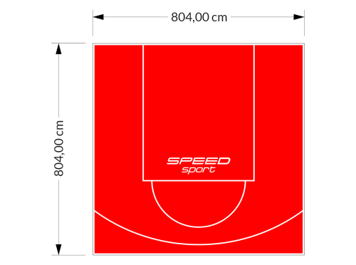65M2/804X804CM CZERWONE BOISKO DO KOSZYKÓWKI SPEEDSPORT HEXA POWER PRO