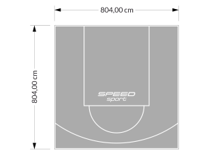 65M2/804X804CM SZARE BOISKO DO KOSZYKÓWKI SPEEDSPORT HEXA POWER PRO