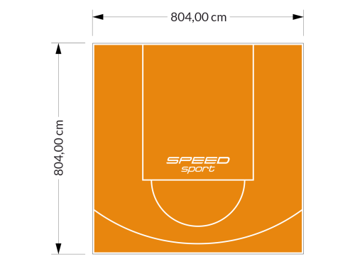 65M2/804X804CM POMARAŃCZOWE BOISKO DO KOSZYKÓWKI SPEEDSPORT HEXA POWER PRO