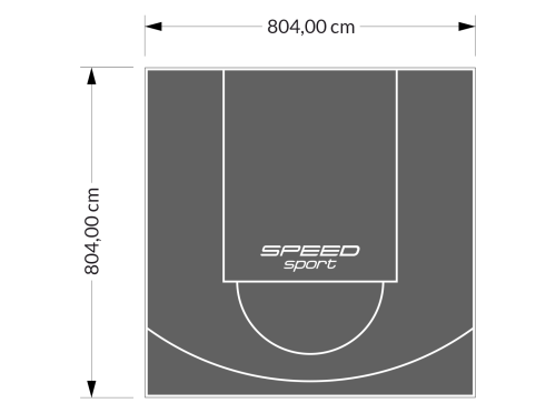 65M2/804X804CM GRAFITOWE BOISKO DO KOSZYKÓWKI SPEEDSPORT HEXA POWER PRO