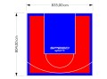 67M2/804X835CM CZERWONO-NIEBIESKIE BOISKO DO KOSZYKÓWKI SPEEDSPORT HEXA POWER PRO