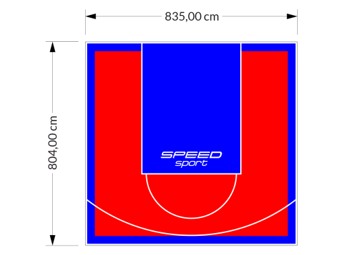 67M2/804X835CM CZERWONO-NIEBIESKIE BOISKO DO KOSZYKÓWKI SPEEDSPORT HEXA POWER PRO